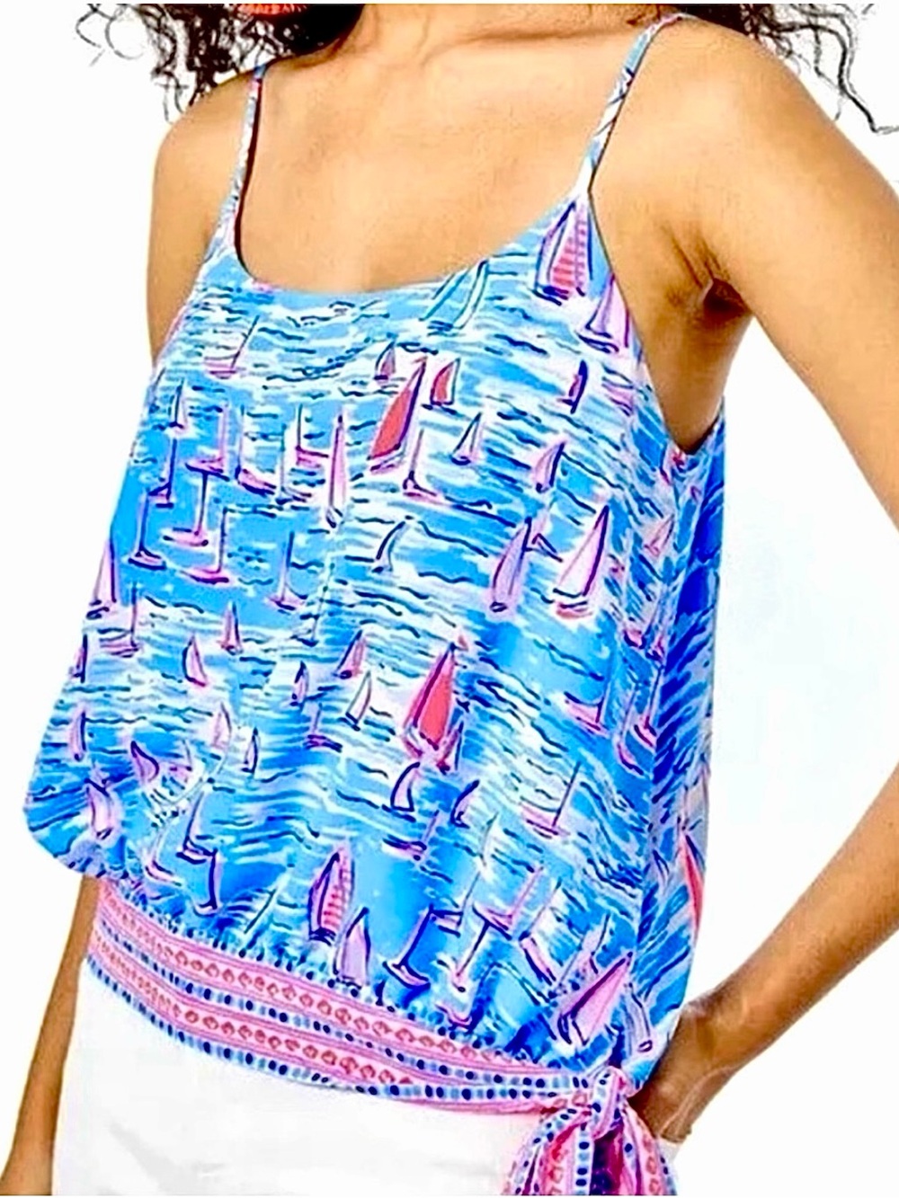 NWT Lilly Pulitzer Ainsley Top in Zanzibar Blue Boatylicious